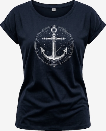 MAKAYA Shirt 'Space Anchor' in Blau: Vorderseite