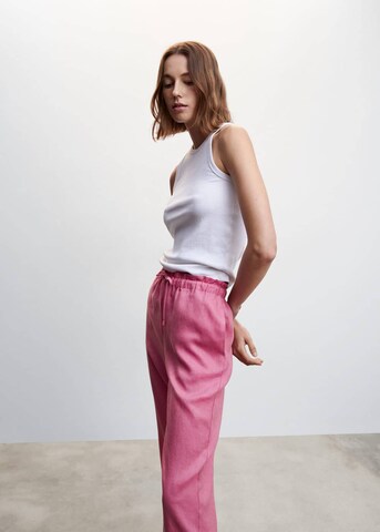 MANGO Lużny krój Spodnie 'Linew' w kolorze różowy