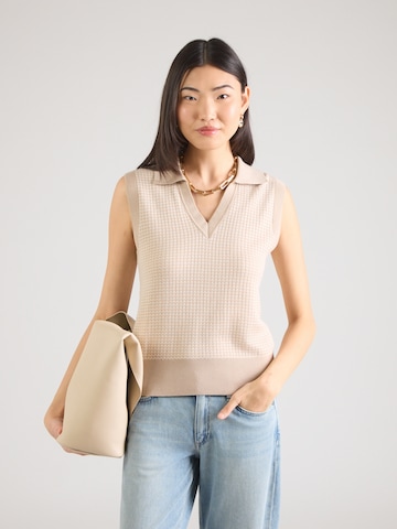 SELECTED - Top de punto 'SLFMILAN' en beige: frente