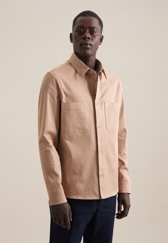 SEIDENSTICKER Regular fit Button Up Shirt 'Smart Casual' in Beige: front