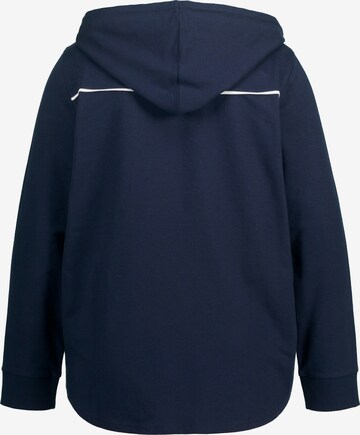 Ulla Popken Zip-Up Hoodie in Blue