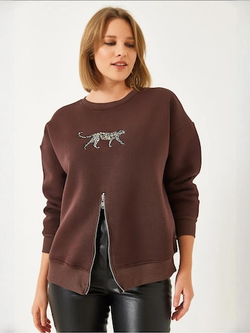 Bianco Lucci Sweatshirt in Brown