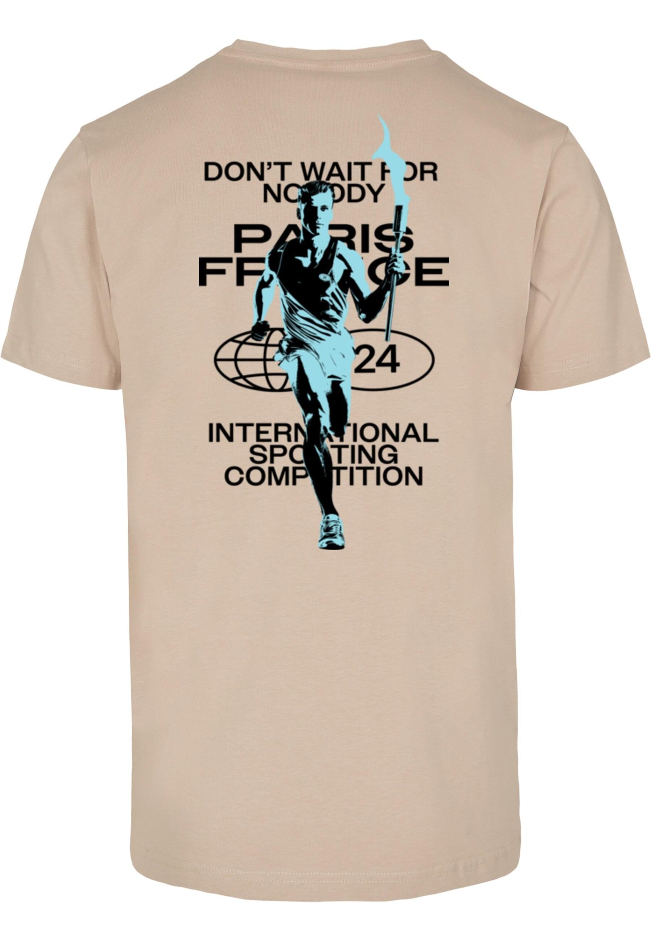 T-Shirt 'Don't Wait For Nobody' Mister Tee en beige