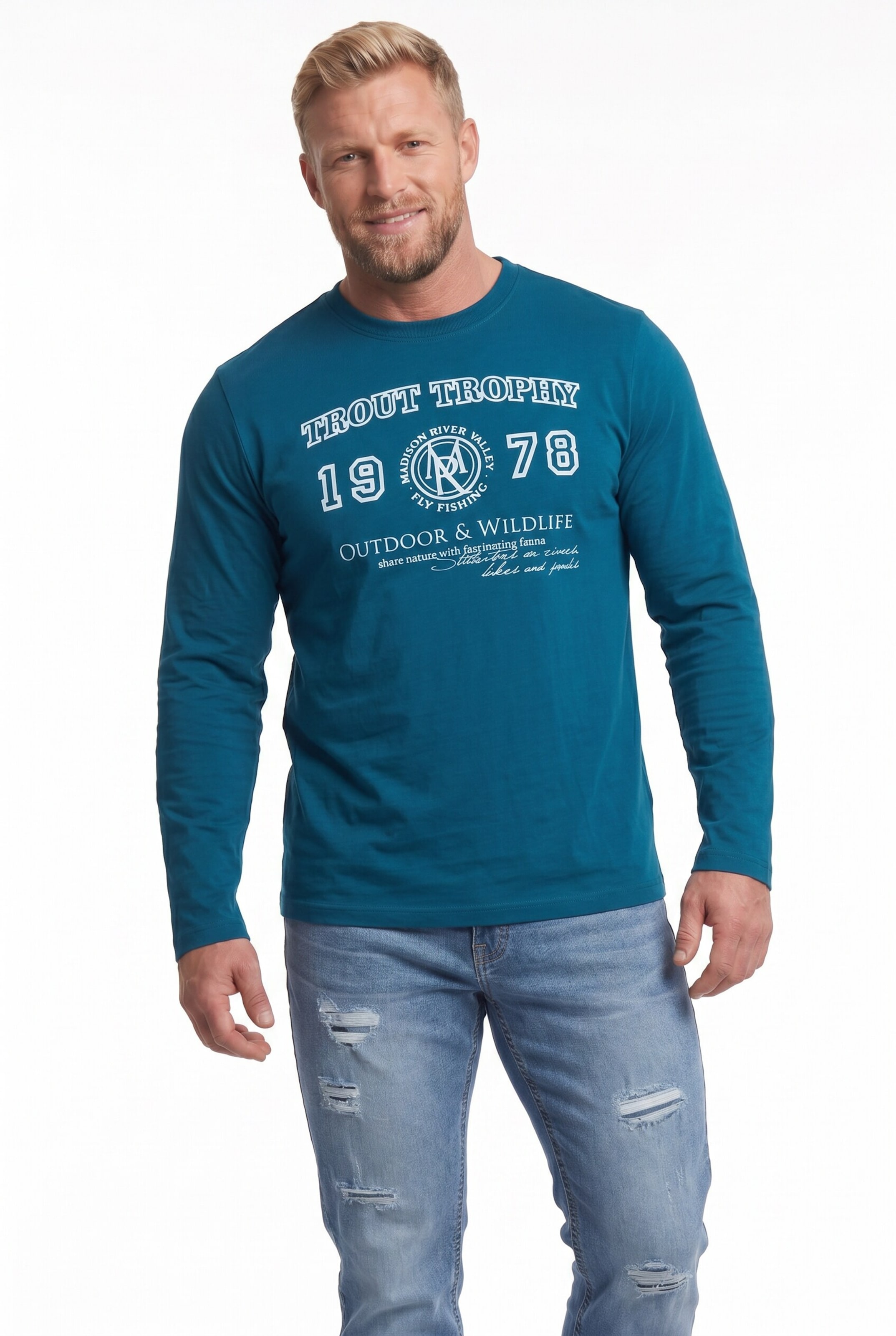 Men Plus Shirt in Blau