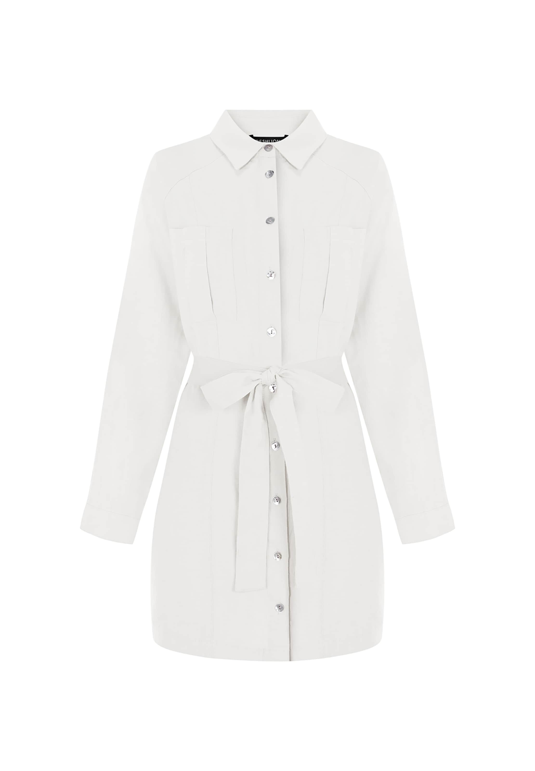 FRESHLIONS Shirt dress 'Belinda' in White: front