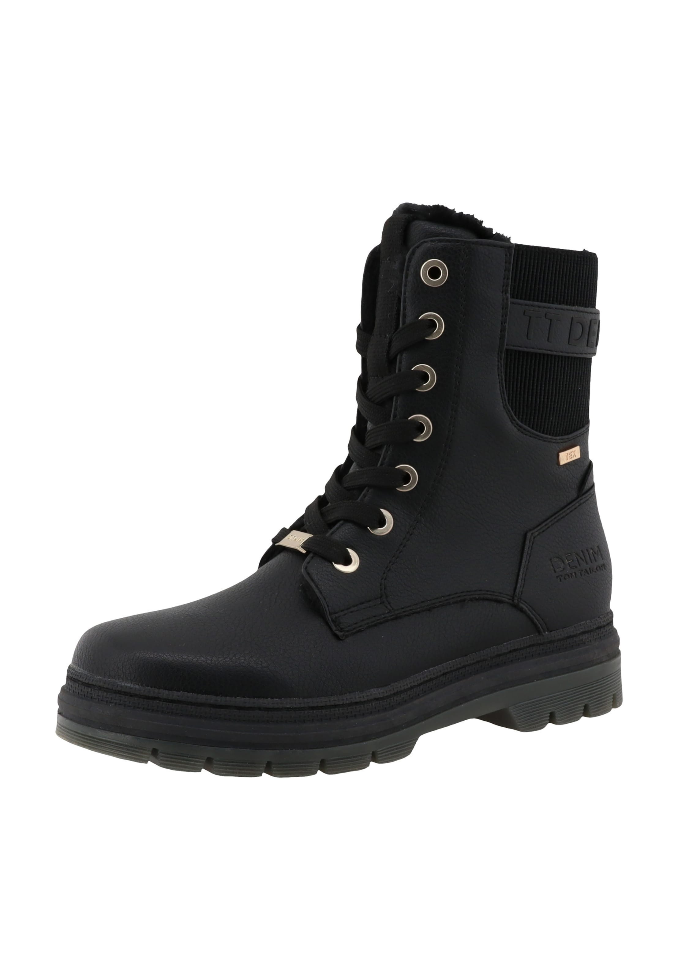 Stivaletto stringato di TOM TAILOR in nero: frontale