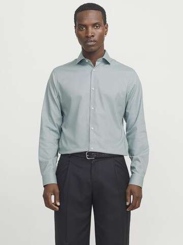 Coupe slim Chemise 'JPRBLAPARKER' JACK & JONES en bleu : devant