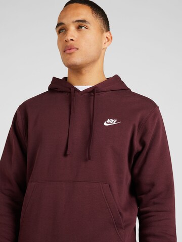 Nike Sportswear Rovný strih Mikina 'Club Fleece' - Červená
