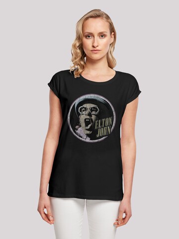 F4NT4STIC Shirt 'Elton John Vintage Circle' in Zwart: voorkant