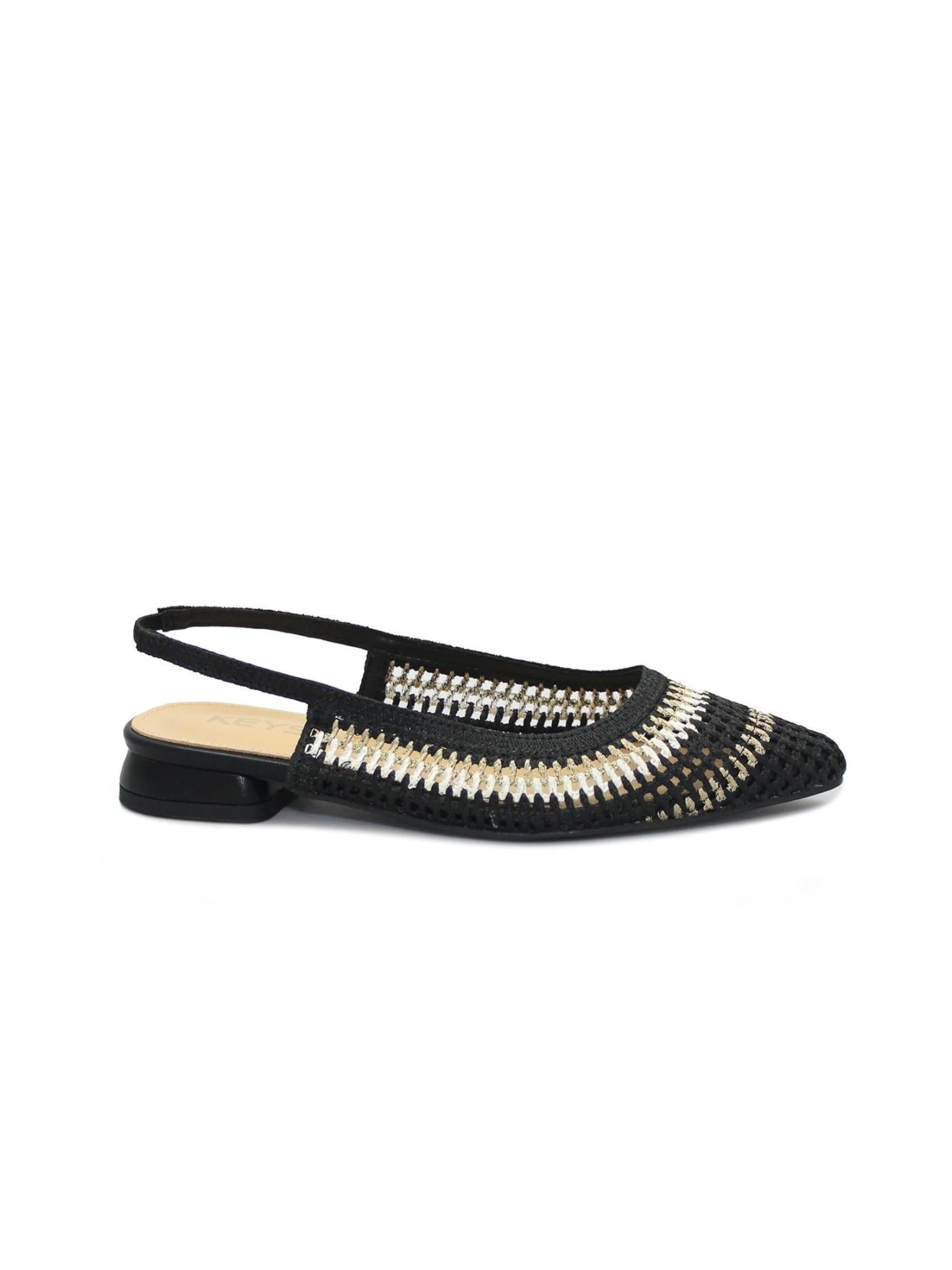 Keys Ballet Flats in Black: front