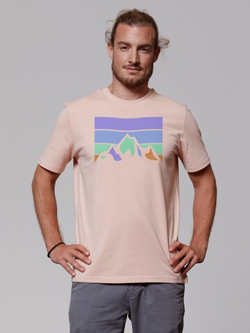 T-Shirt 'Retro Landscape' Watapparel en rose : devant