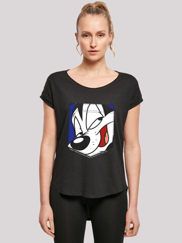 F4NT4STIC T-Shirt 'Looney Tunes Pepe Le Pew Face' in Schwarz: predná strana