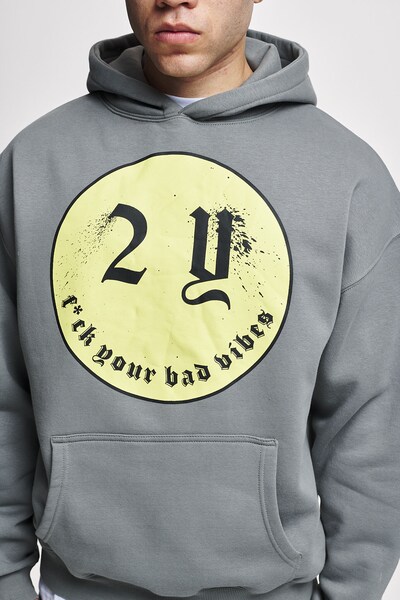2Y Studios Sweatshirt 'Smiley' in L in Light yellow / Grey / Black, Item view