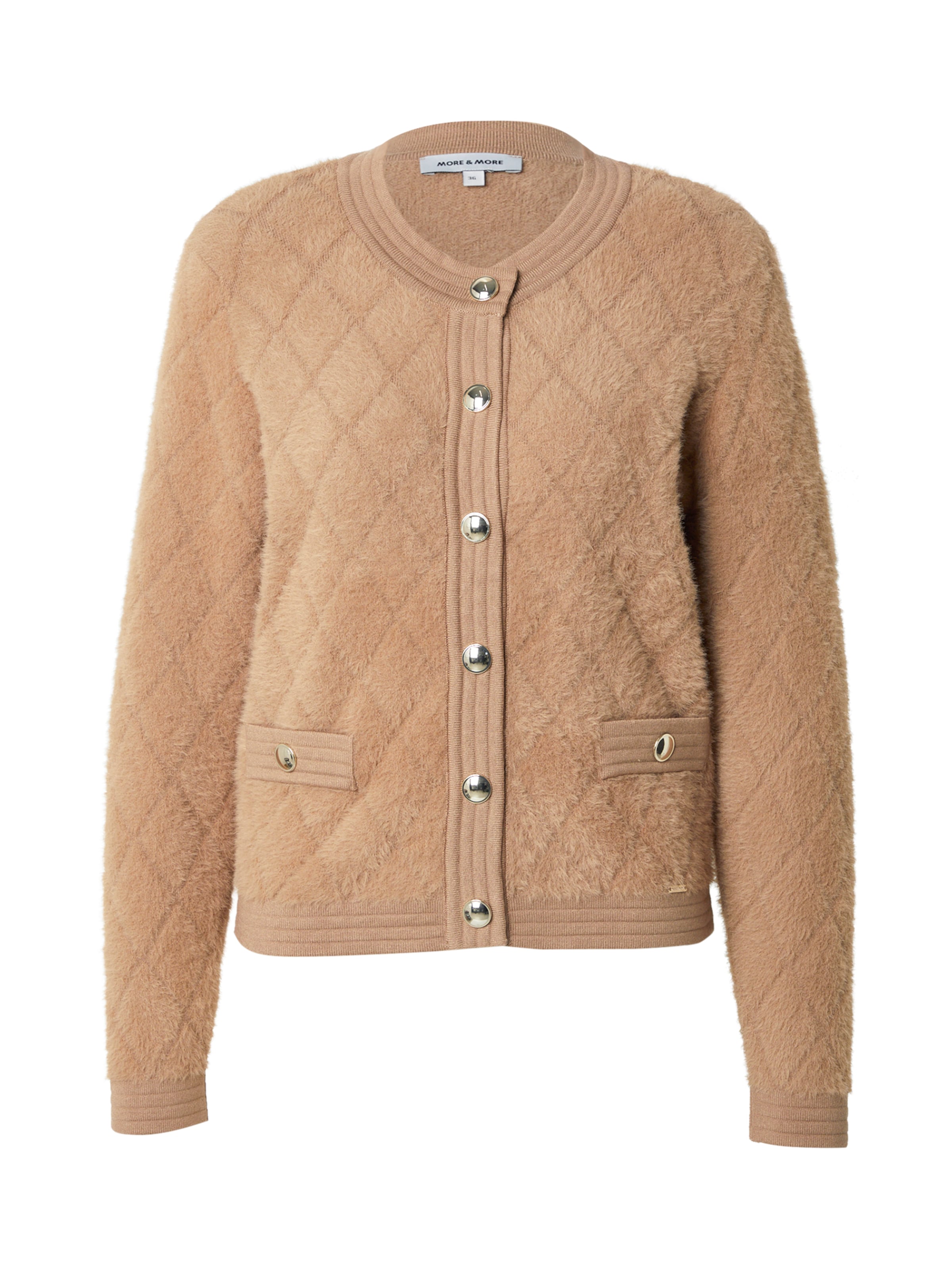 MORE & MORE Плетена жилетка в бежово: отпред
