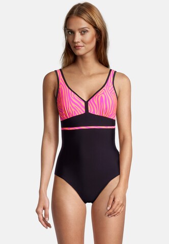 BECO the world of aquasports Bustier Badeanzug 'Zebra Vibes' in Orange: Vorderseite