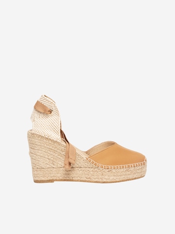 Alhamas - Sandalias 'Alpargata Cuña 10 cm' en beige: frente