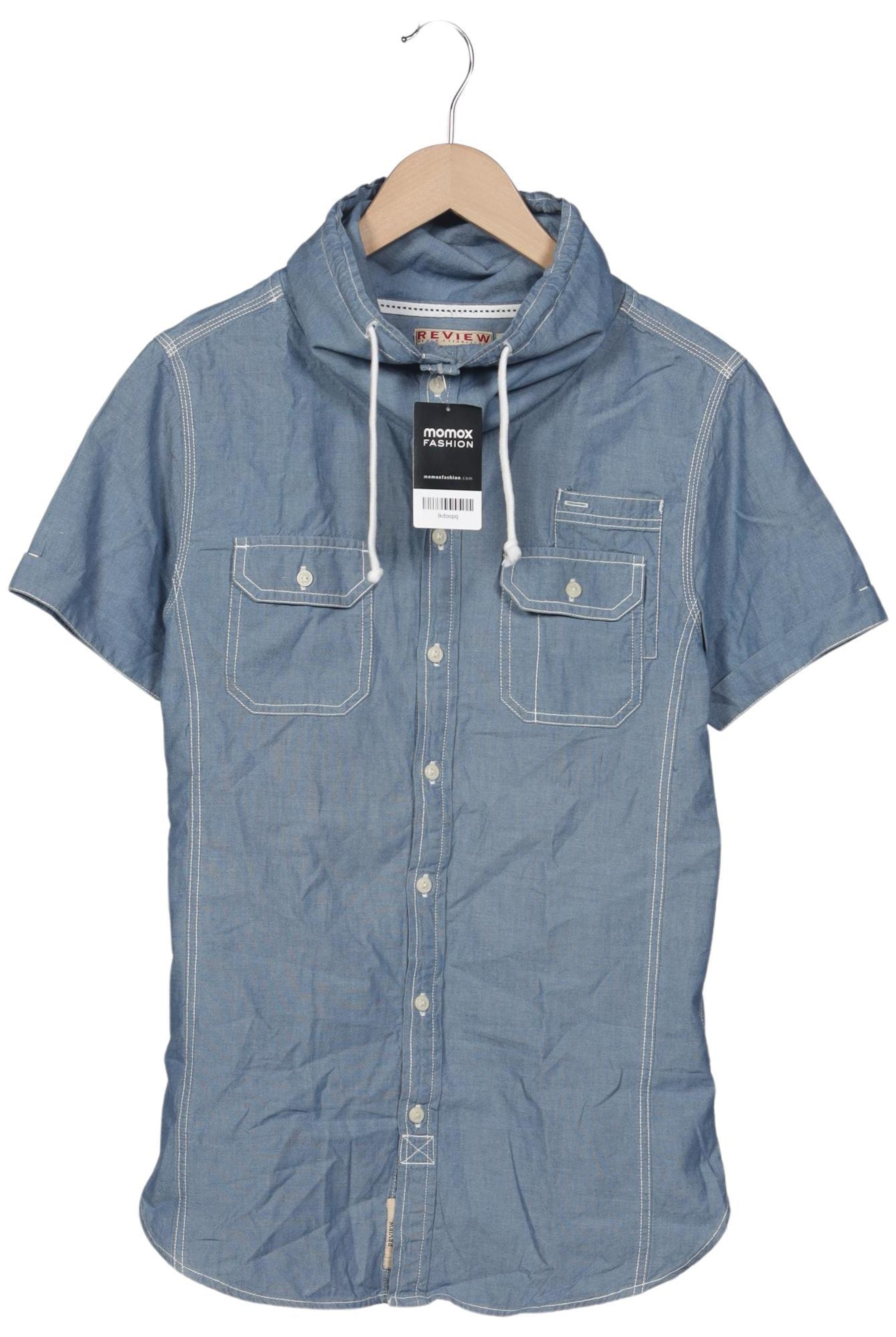 Review Button Up Shirt in S in Blue: front