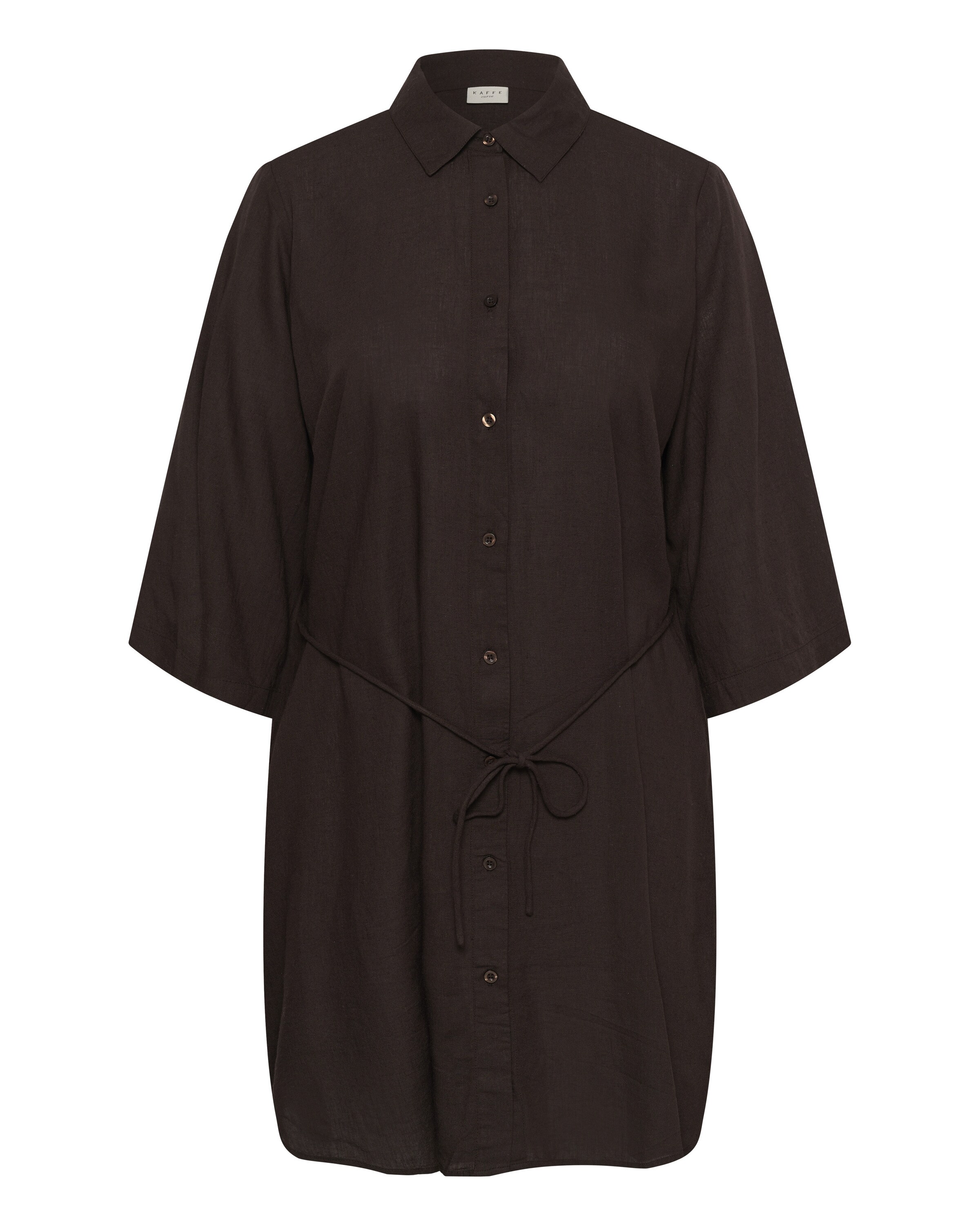 KAFFE CURVE Jurk 'KCmille' in de kleur Donkerbruin, Productweergave