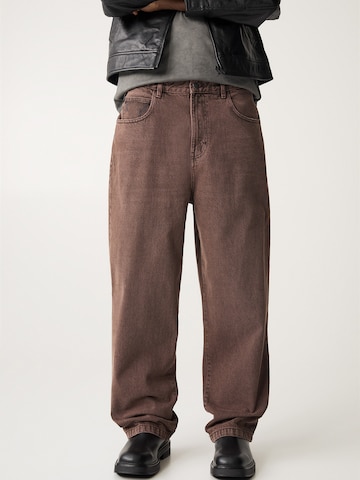 Wide Leg Jean Pull&Bear en rouge : devant