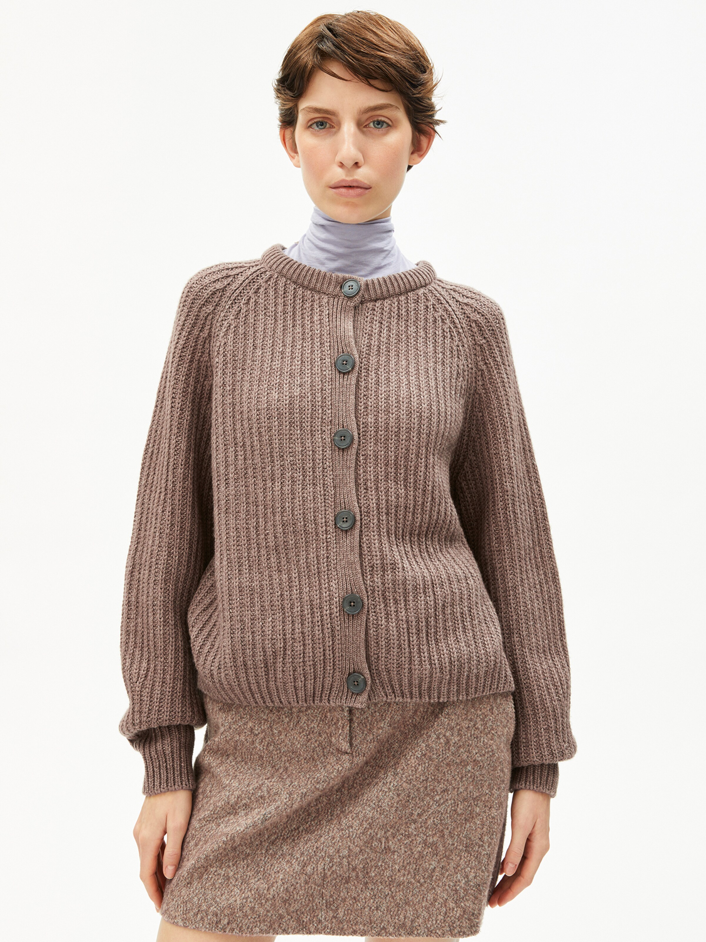ARMEDANGELS Knit cardigan in Beige: front