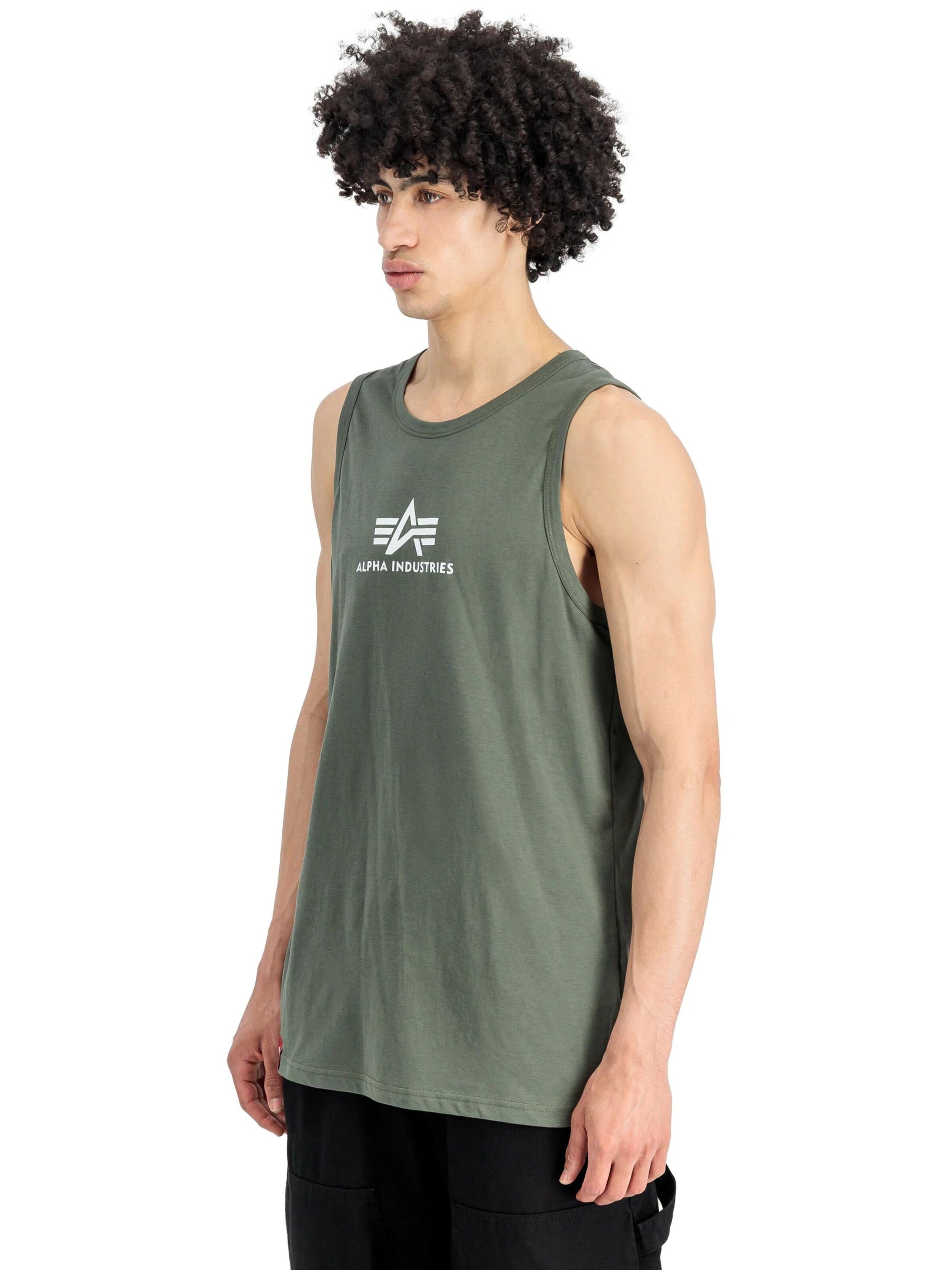 ALPHA INDUSTRIES Regular Fit Top in Grün: Vorderseite