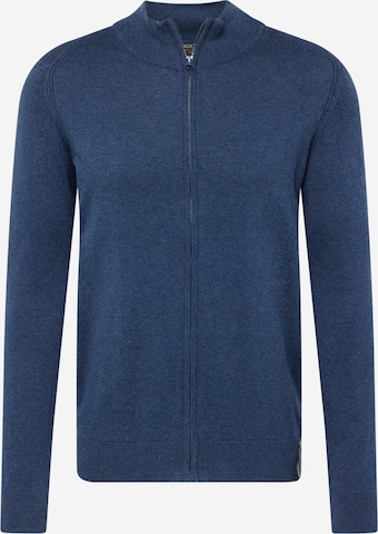 INDICODE JEANS Gebreid vest 'Chancellor' in Blauw: voorkant