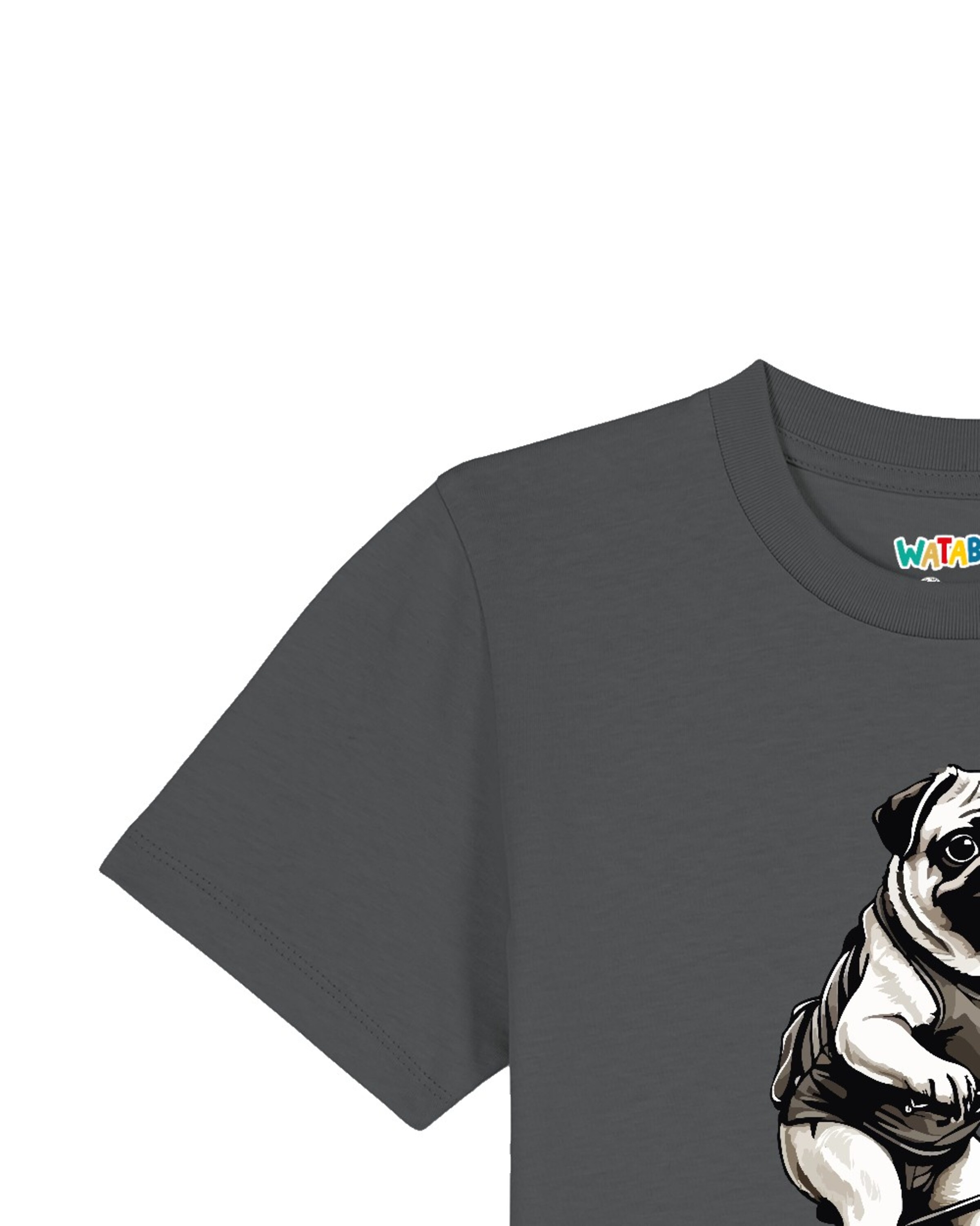 watabout.kids Shirt 'Mops auf Fahrrad' in Grijs