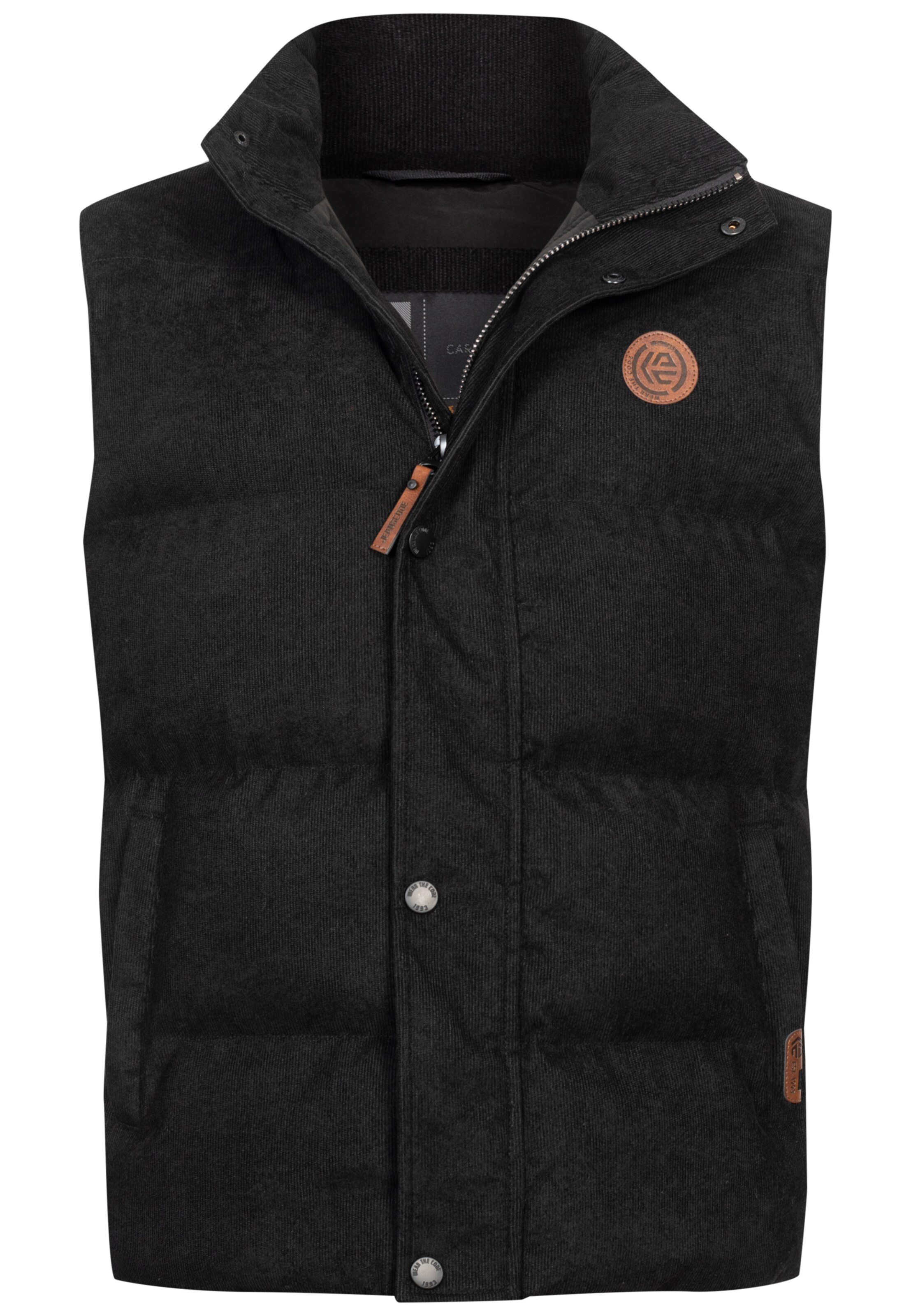INDICODE JEANS Vest 'Cobbyn' in Black: front