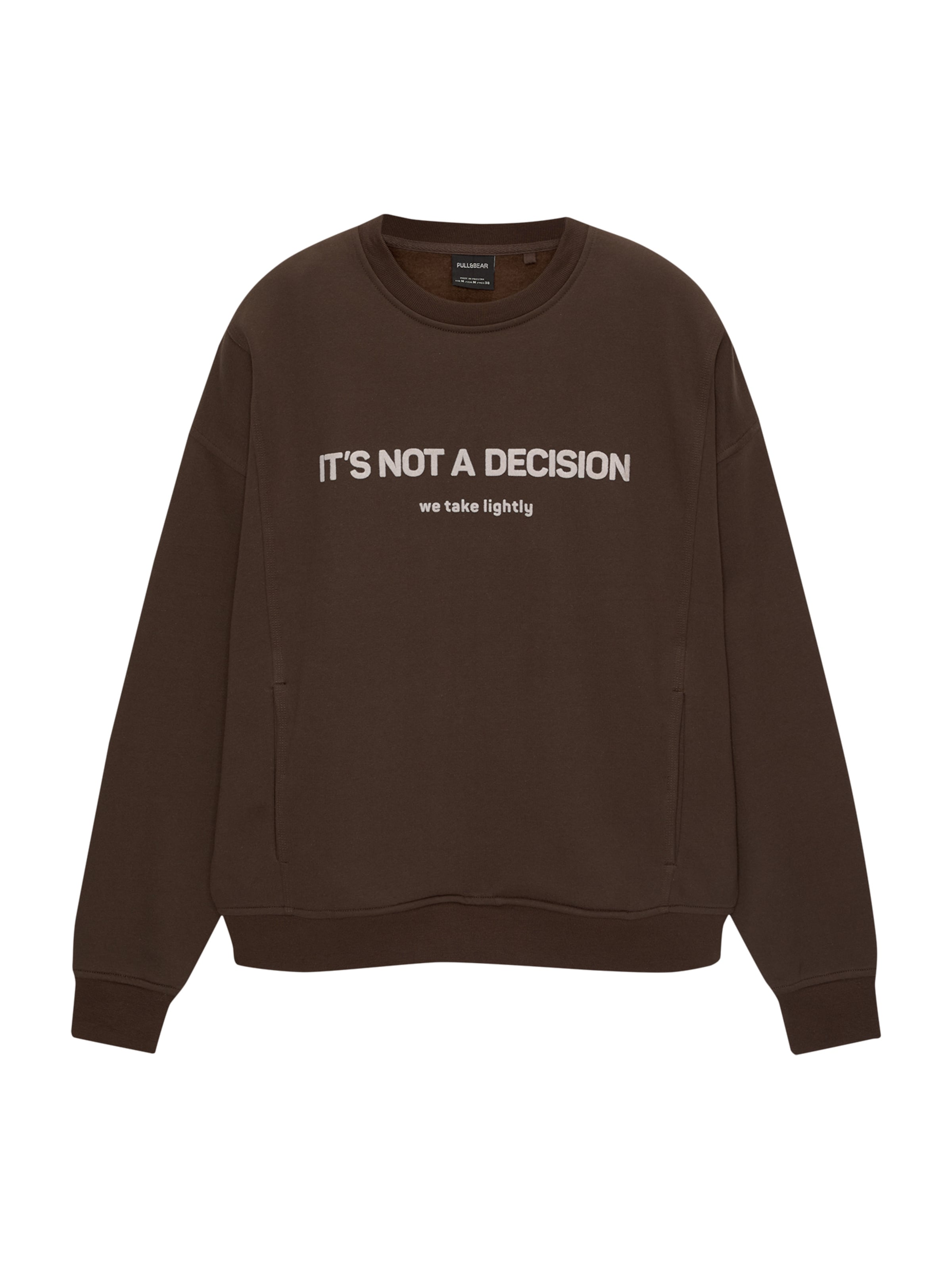 Pull&Bear Mikina - Hnedá: predná strana