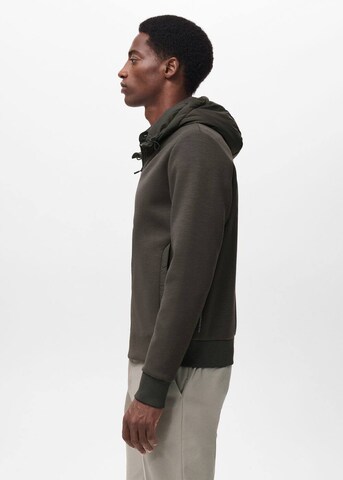 MANGO MAN Zip-Up Hoodie 'Barryh' in Brown