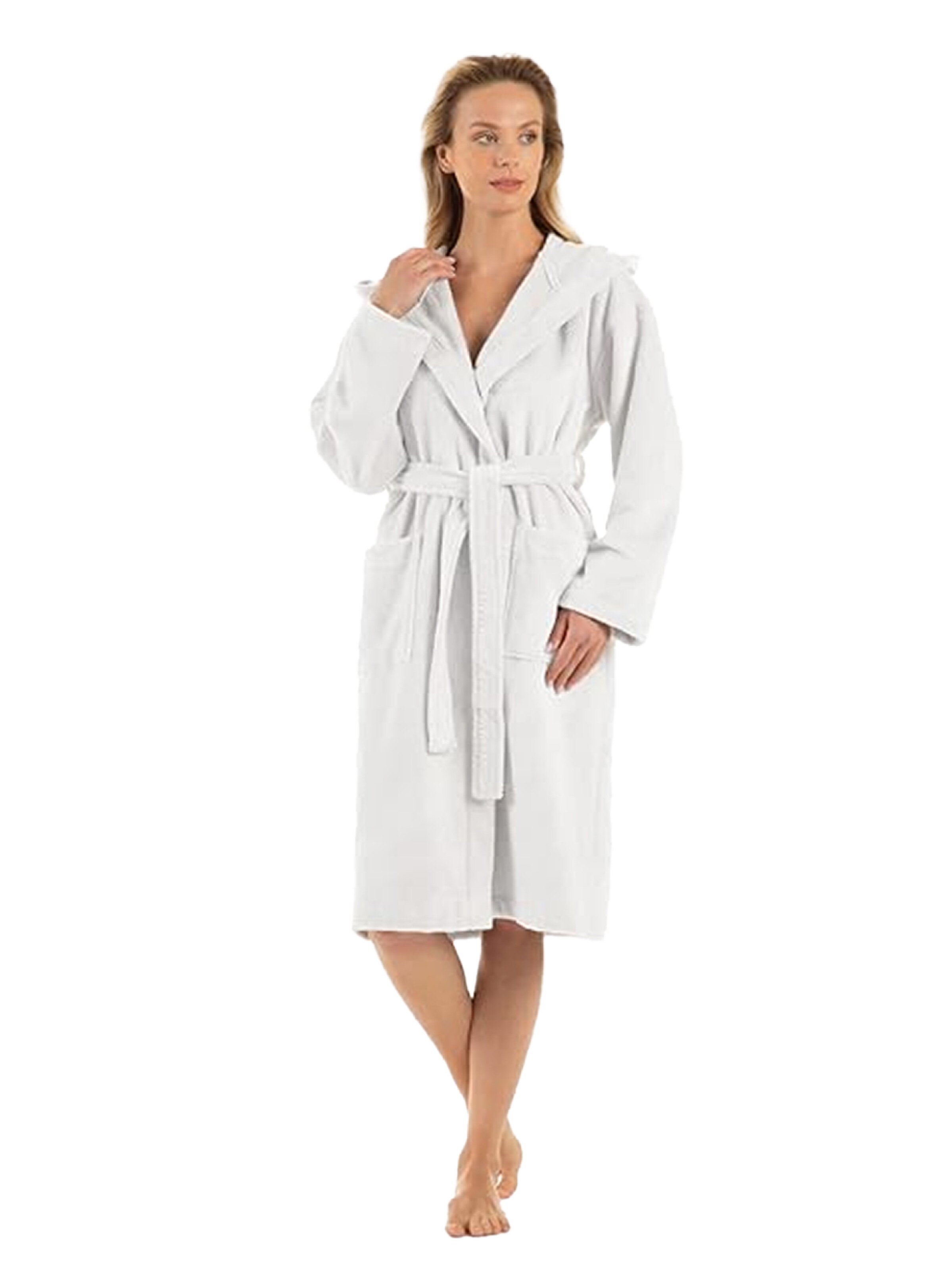 D’S Damat Long Bathrobe in White