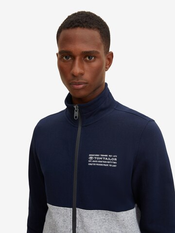 TOM TAILOR Zip-Up Hoodie in Blue