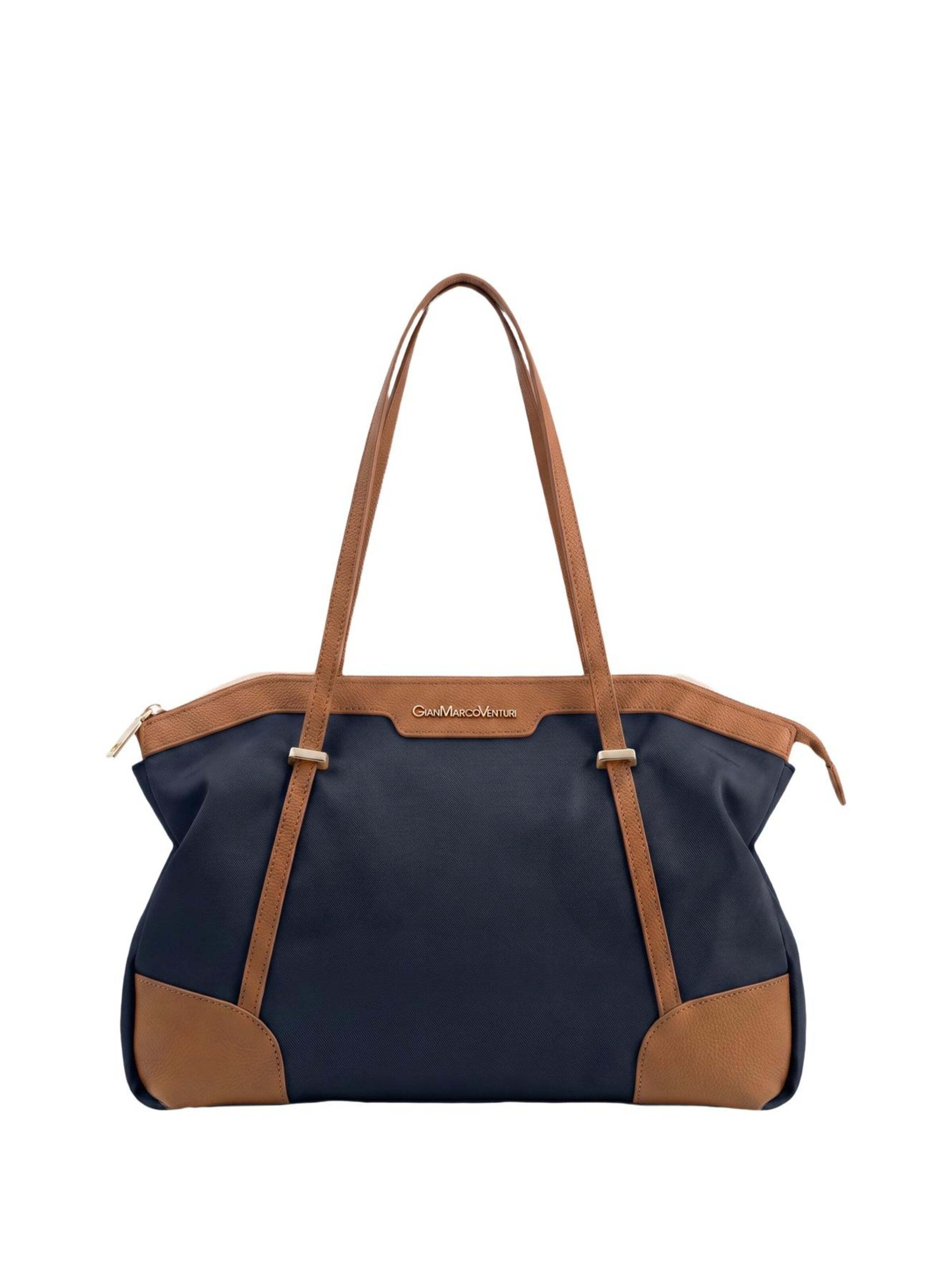 Borsa a spalla di GianMarco Venturi in blu: frontale