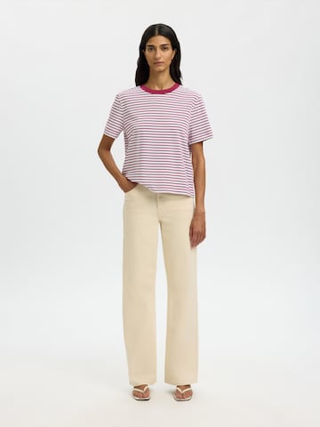 SELECTED Тениска 'SLFESSENTIAL' в червено