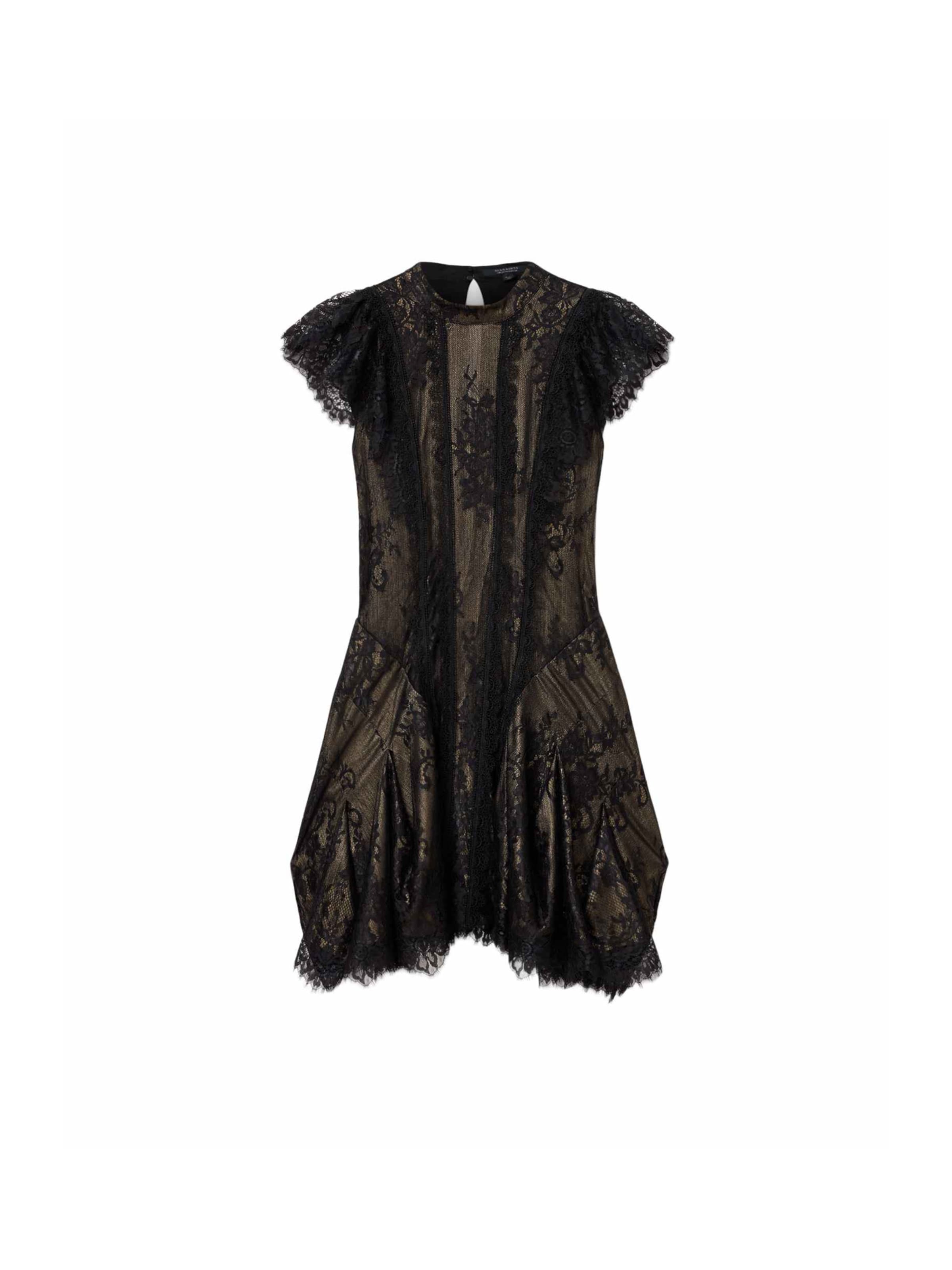 AllSaintsHaljina - crna boja: prednji dio