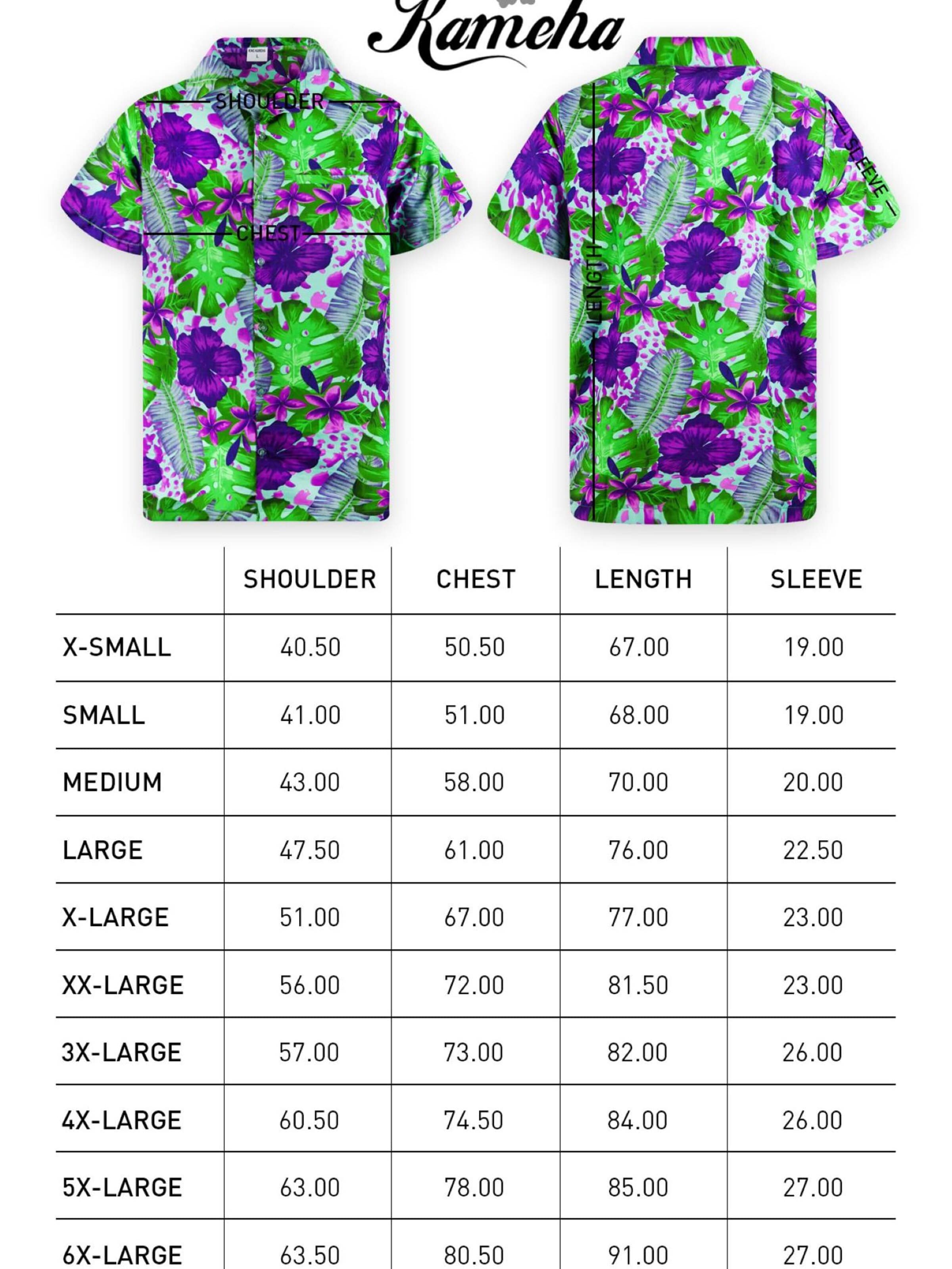 King Kameha Shirt 'Green Purple Flower' in Blauw