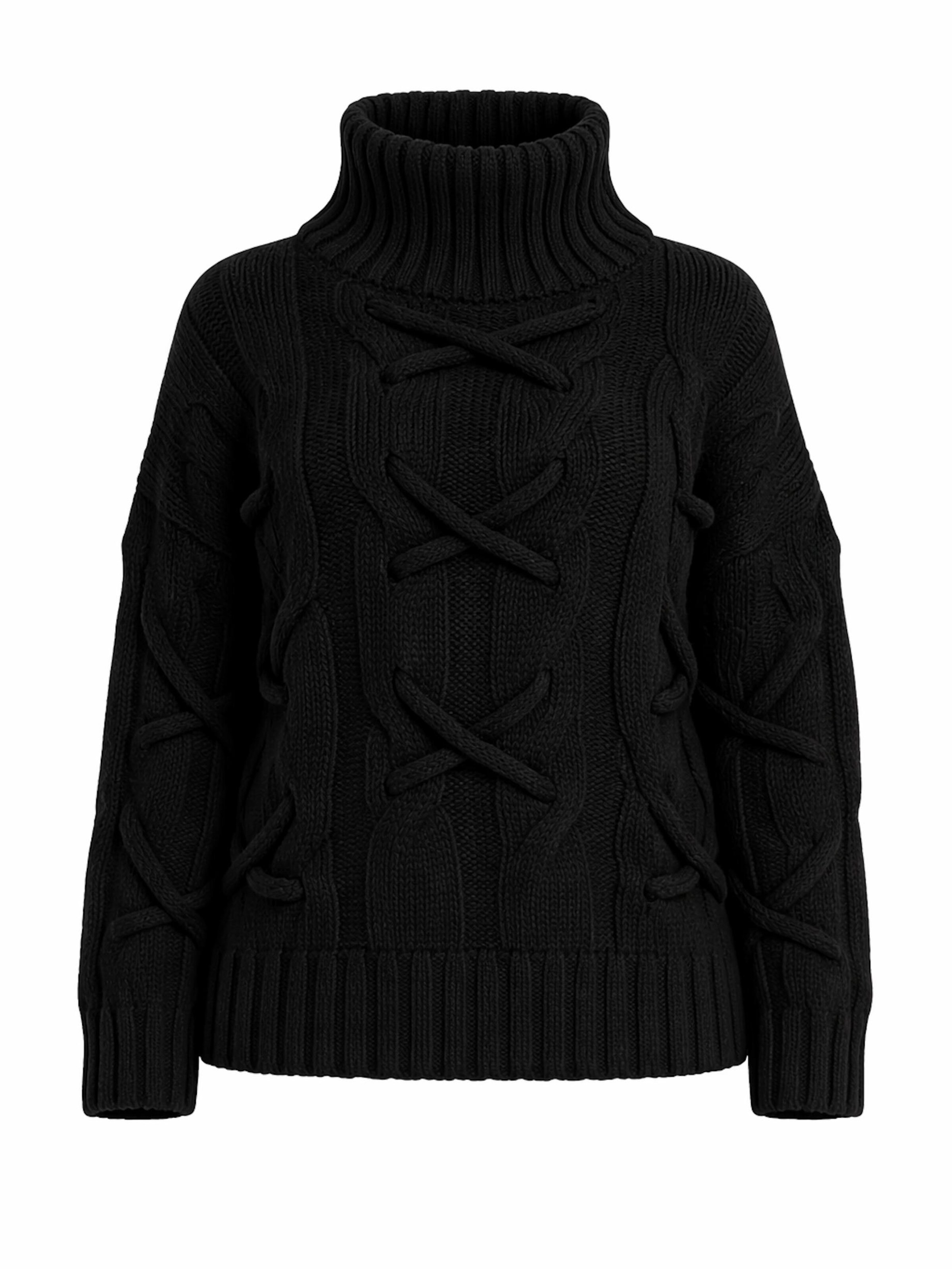 Worldclassca Knit Cardigan 'Strick Pullover mit Stehkragen' in Black: front
