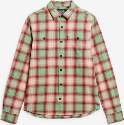 Superdry Button Up Shirt in Cream / Light green / Blood red, Item view