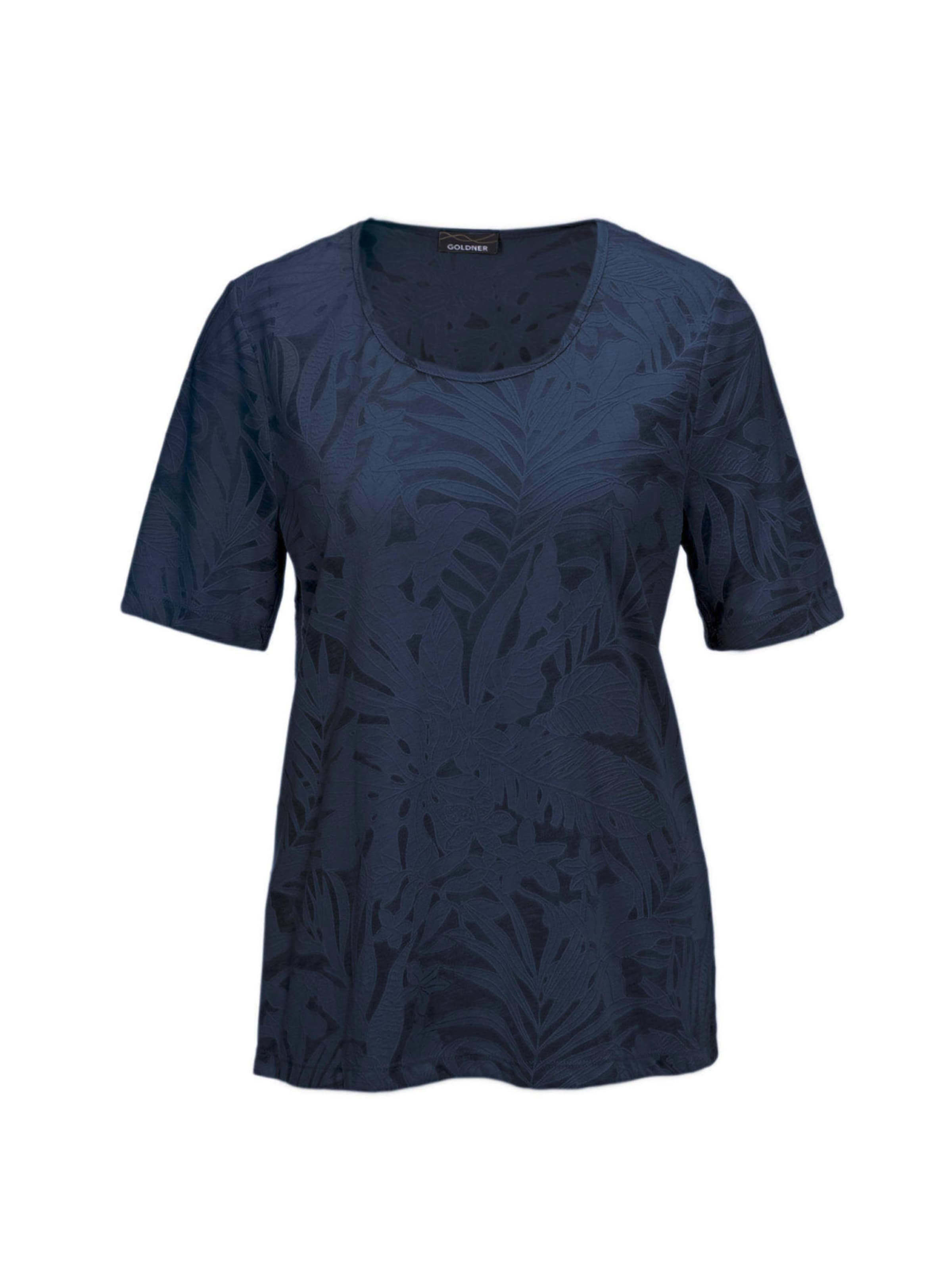 Goldner Shirt in Blau: Vorderseite