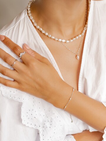 Hey Happiness Bracelet 'Pearl Line' in Silver