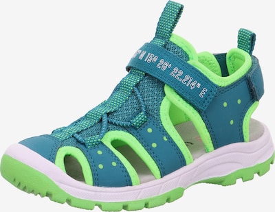SUPERFIT Sandals 'TORNADO' in Petrol / Neon green, Item view