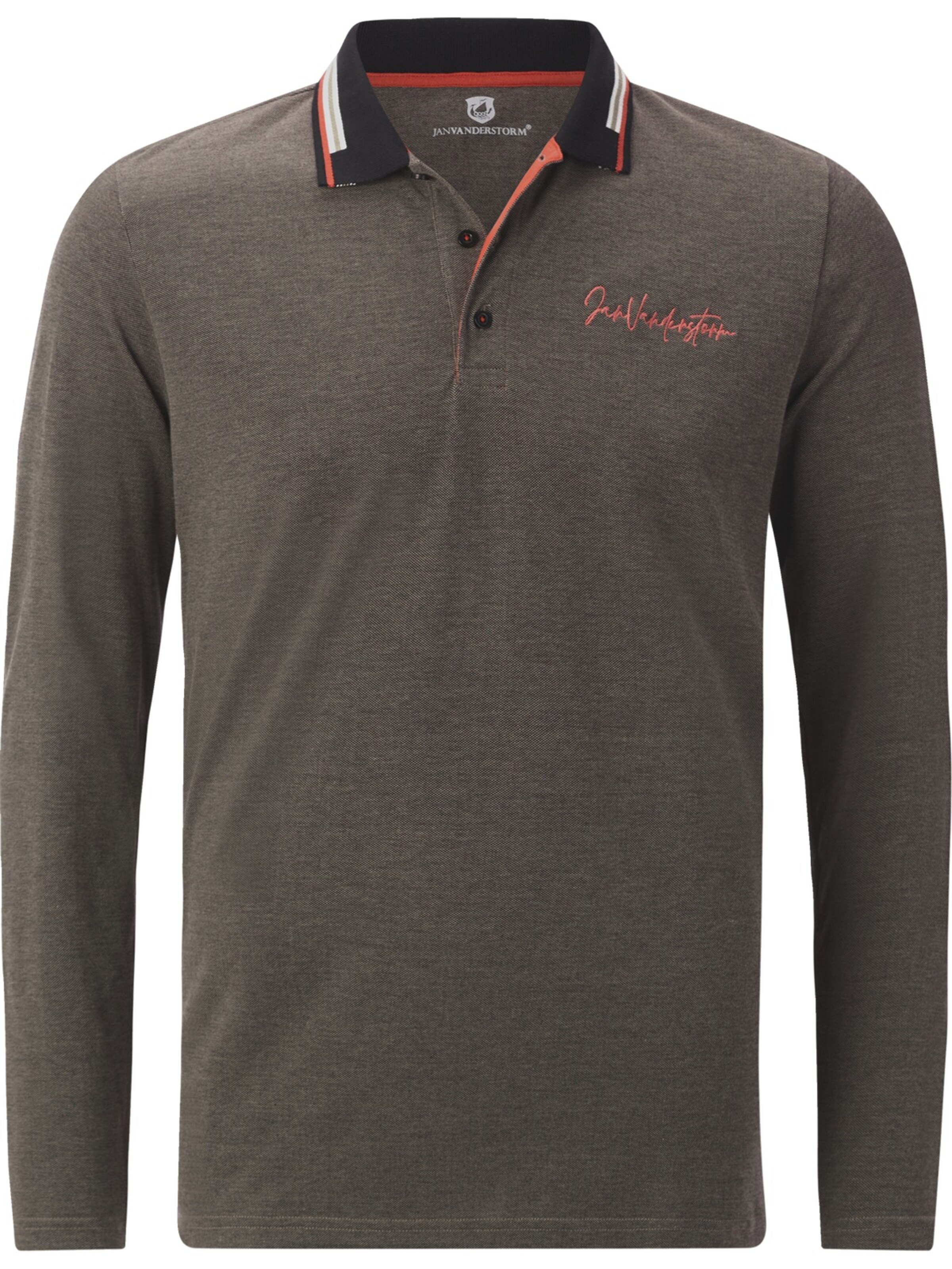 Jan Vanderstorm Poloshirt 'Knutsen' in Braun: Vorderseite