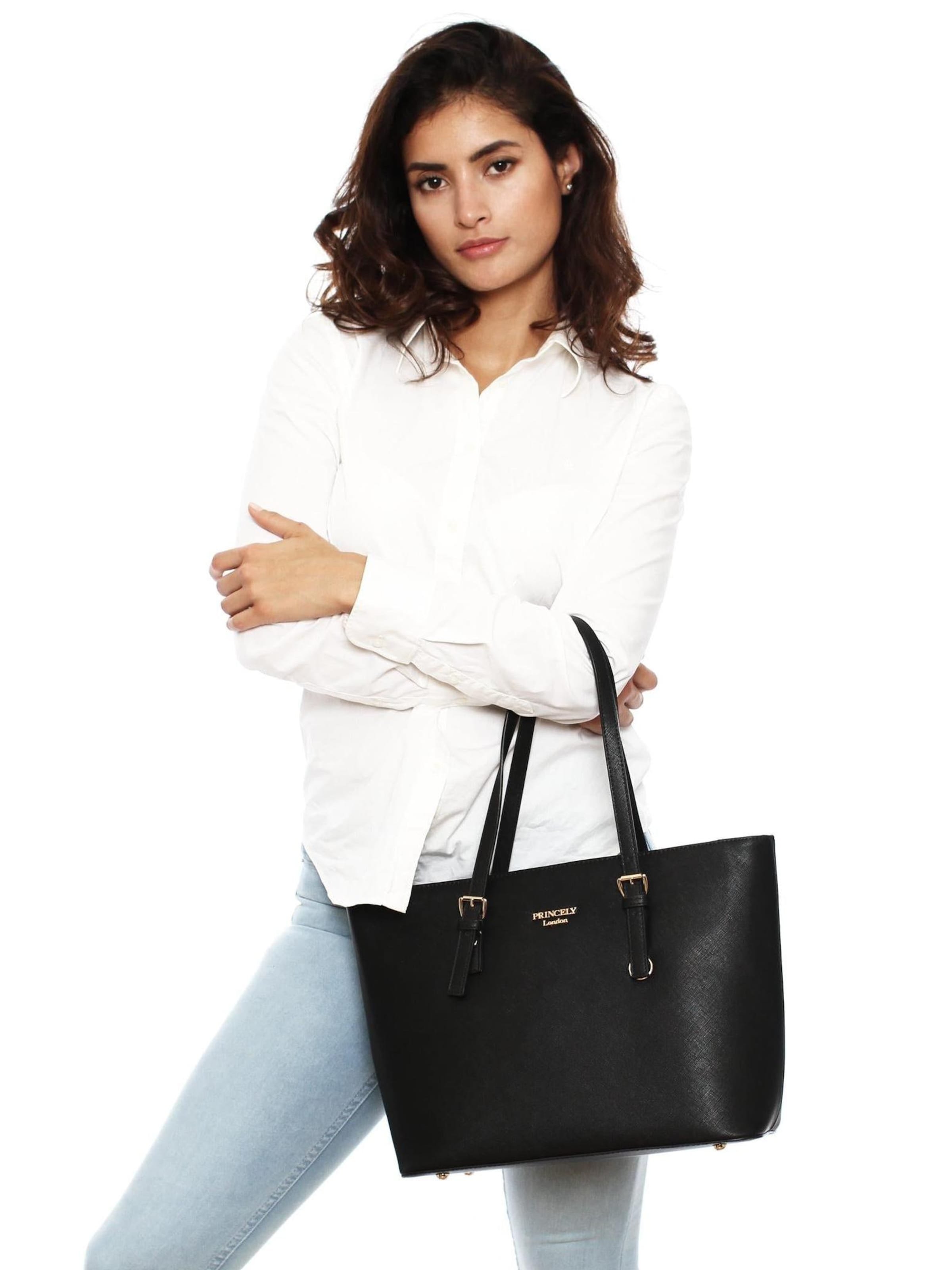 Princely London Shopper 'Beverly'‌‌‌‌ in Schwarz: Vorderseite