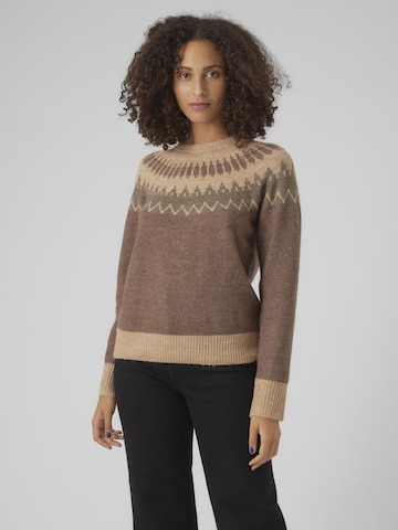 VERO MODA Sweater 'SIMONE' in Brown: front