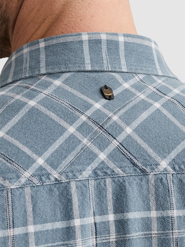PME Legend Regular fit Skjorta 'Shirt with short sleeves and check pattern' i blå