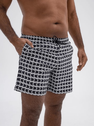 HACOY Zwemshorts 'Monogram' in Zwart