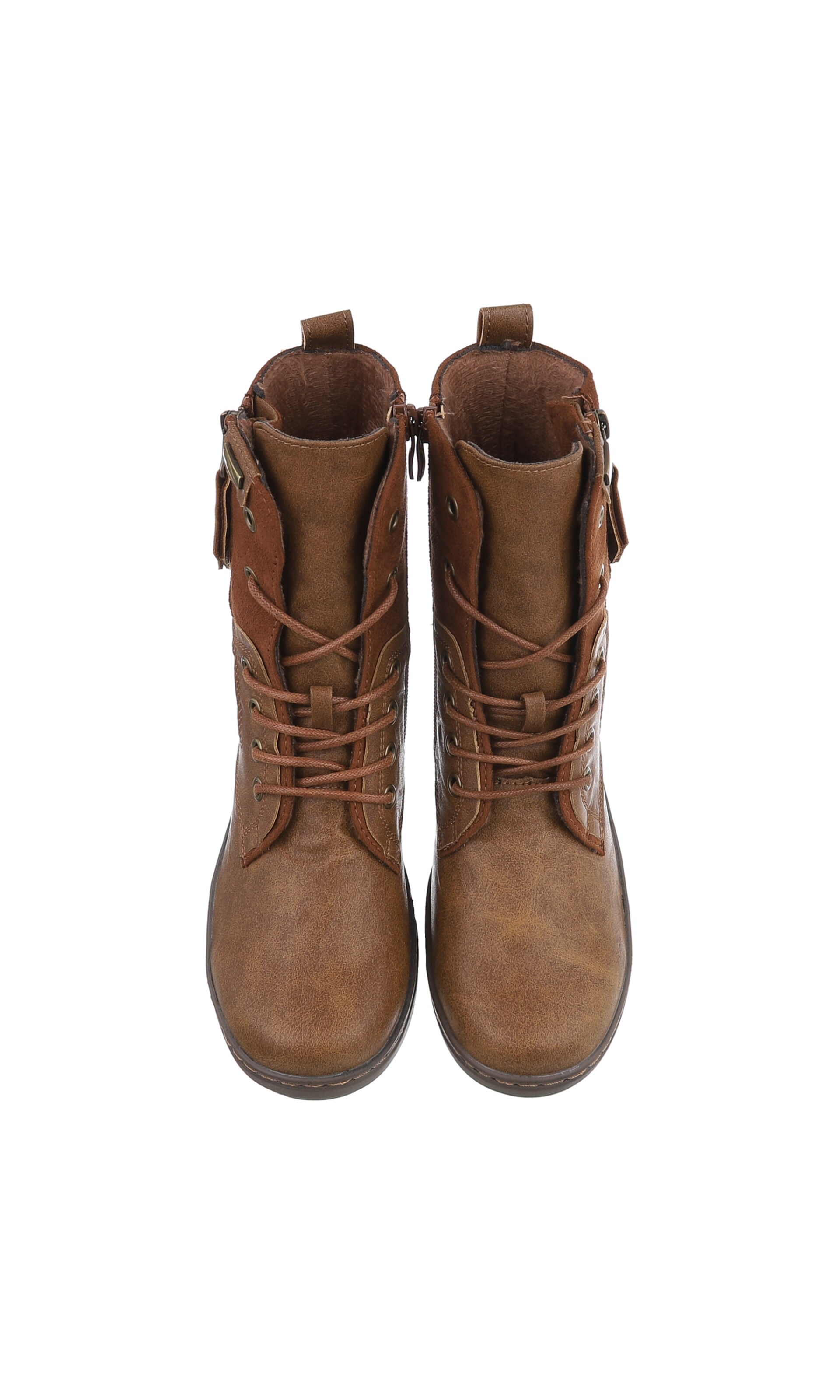 Ital-Design Schnürstiefelette in Beige