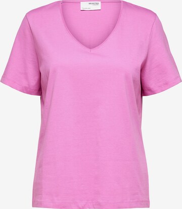 T-shirt SELECTED FEMME en rose : devant