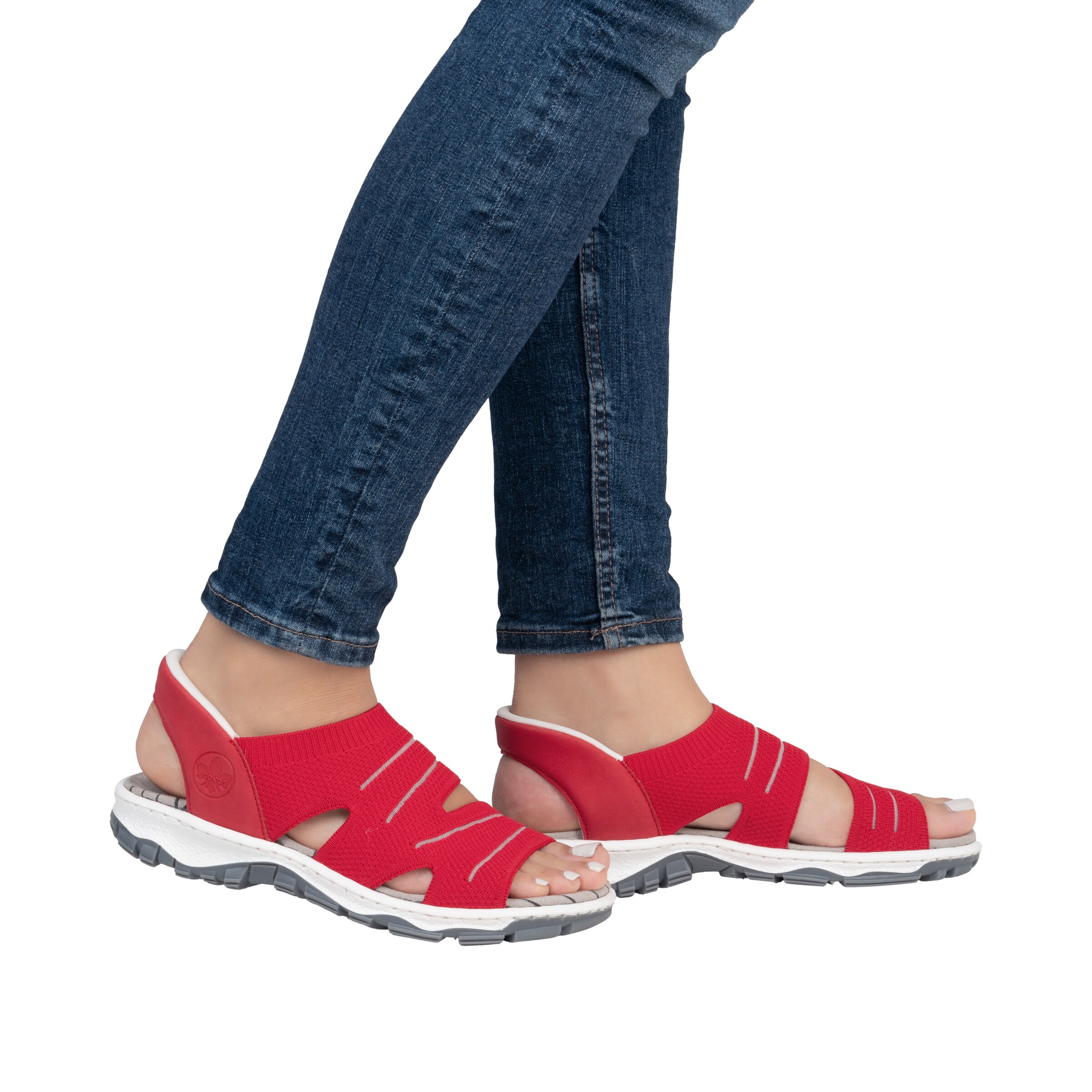 Rieker Hiking Sandals in Red: front