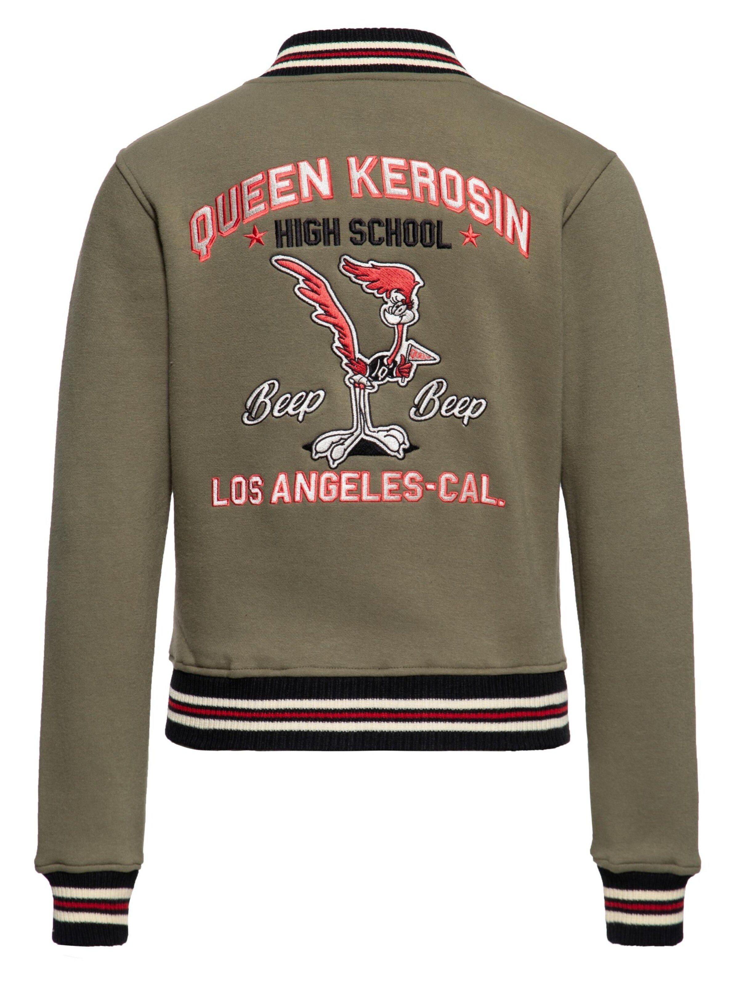 Queen Kerosin Übergangsjacke 'Beep Beep' in Grün